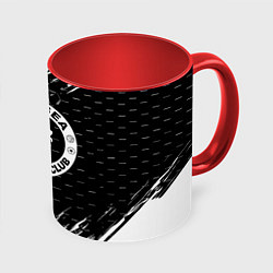 Кружка 3D Chelsea штрихи красок текстура, цвет: 3D-белый + красный
