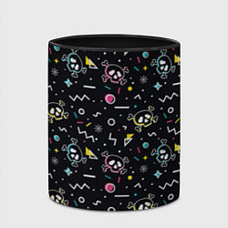 Кружка 3D Паттерн с черепами и геометрическими фигурами в ст, цвет: 3D-белый + черный — фото 2