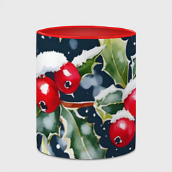 Кружка 3D Зимний остролист, цвет: 3D-белый + красный — фото 2