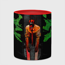 Кружка 3D Дэндзи с черепами Человек бензопила, цвет: 3D-белый + красный — фото 2