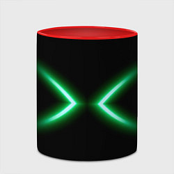 Кружка 3D Neon green lines, цвет: 3D-белый + красный — фото 2