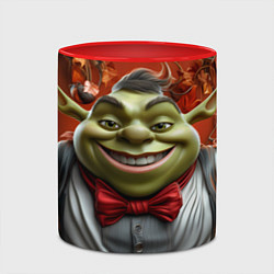 Кружка 3D Шрек в деловом костюме, цвет: 3D-белый + красный — фото 2