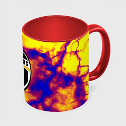 Кружка 3D Ювентус неоновый шторм, цвет: 3D-белый + красный