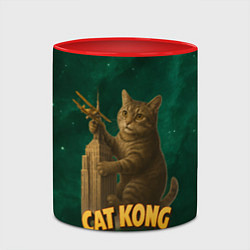 Кружка 3D Cat Cong пародия на Кинг Конг, цвет: 3D-белый + красный — фото 2