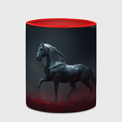 Кружка 3D Конь в красном поле, цвет: 3D-белый + красный — фото 2