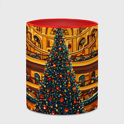 Кружка 3D Московская новогодняя елка, цвет: 3D-белый + красный — фото 2