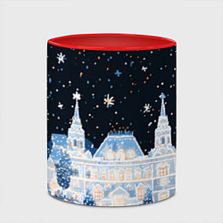 Кружка 3D Салют в новогодней Москве, цвет: 3D-белый + красный — фото 2