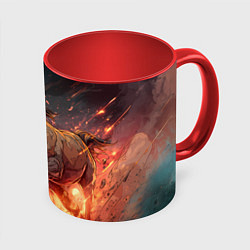 Кружка 3D Огненная лошадь, цвет: 3D-белый + красный
