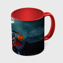 Кружка 3D Вампирша МаоМао - Монолог Фармацевта аниме Хэллоуи, цвет: 3D-белый + красный