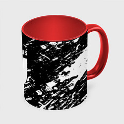 Кружка 3D Juventus белые штрихи красок, цвет: 3D-белый + красный
