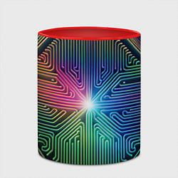 Кружка 3D Линейная графика, цвет: 3D-белый + красный — фото 2