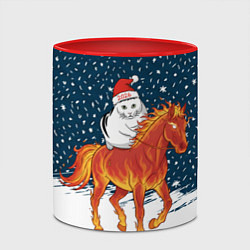 Кружка 3D Кот Бендер и огненный конь - 2026, цвет: 3D-белый + красный — фото 2