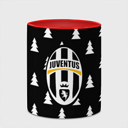 Кружка 3D Ювентус ёлочки паттерн, цвет: 3D-белый + красный — фото 2