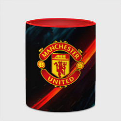 Кружка 3D Манчестер Юнайтед абстракция, цвет: 3D-белый + красный — фото 2