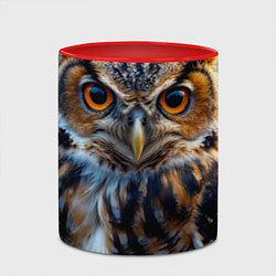 Кружка 3D Лунная сова в лесу, цвет: 3D-белый + красный — фото 2