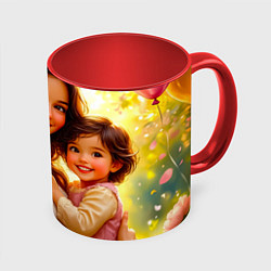 Кружка цветная Мама и дочка: мгновение счастья