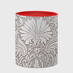 Кружка 3D Вензельные цветы, цвет: 3D-белый + красный — фото 2