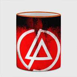 Кружка 3D Linkin Park: Red style, цвет: 3D-оранжевый кант — фото 2