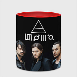 Кружка 3D 30 seconds to mars, цвет: 3D-белый + красный — фото 2