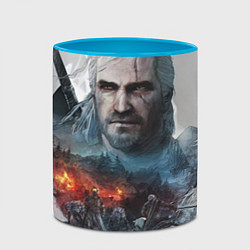 Кружка 3D Witcher, цвет: 3D-белый + небесно-голубой — фото 2