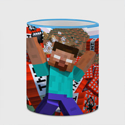 Кружка 3D Minecraft Man, цвет: 3D-небесно-голубой кант — фото 2