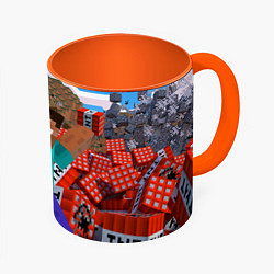 Кружка 3D Minecraft Man, цвет: 3D-белый + оранжевый