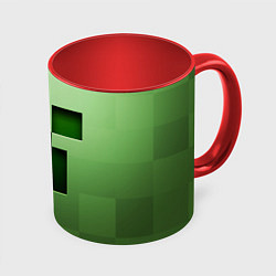 Кружка 3D Creeper Face, цвет: 3D-белый + красный