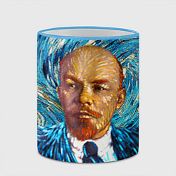 Кружка 3D Ленин Ван Гога, цвет: 3D-небесно-голубой кант — фото 2