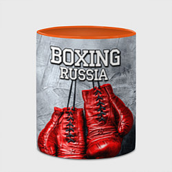 Кружка 3D Boxing Russia, цвет: 3D-белый + оранжевый — фото 2