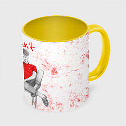 Кружка 3D Big Bang: Sit with us, цвет: 3D-белый + желтый