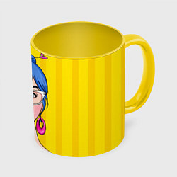Кружка 3D POP ART, цвет: 3D-белый + желтый