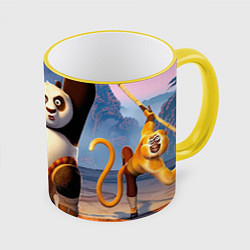 Кружка 3D Кунг фу панда, цвет: 3D-желтый кант