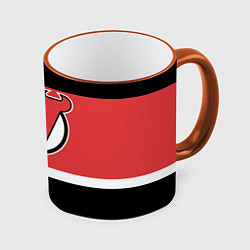 Кружка 3D New Jersey Devils, цвет: 3D-оранжевый кант