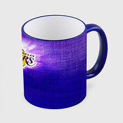 Кружка 3D Los Angeles Lakers, цвет: 3D-синий кант