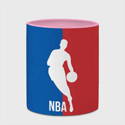 Кружка 3D Эмблема NBA, цвет: 3D-белый + розовый — фото 2