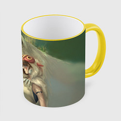 Кружка 3D Принцесса и волк, цвет: 3D-желтый кант