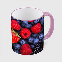 Кружка 3D Berries, цвет: 3D-розовый кант