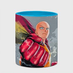 Кружка 3D One Punch Man Fist, цвет: 3D-белый + небесно-голубой — фото 2