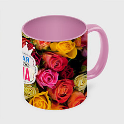 Кружка 3D Маме, цвет: 3D-белый + розовый