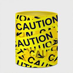Кружка 3D Caution, цвет: 3D-белый + желтый — фото 2