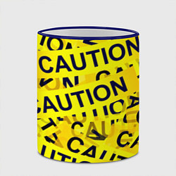 Кружка 3D Caution, цвет: 3D-синий кант — фото 2