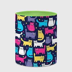 Кружка 3D Котятки, цвет: 3D-белый + светло-зеленый — фото 2