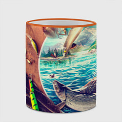 Кружка 3D Истинный рыболов, цвет: 3D-оранжевый кант — фото 2