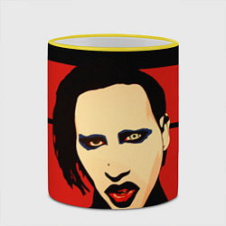 Кружка 3D Mаrilyn Manson, цвет: 3D-желтый кант — фото 2