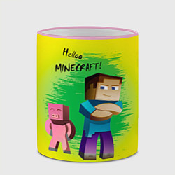 Кружка 3D Hello Minecraft, цвет: 3D-розовый кант — фото 2