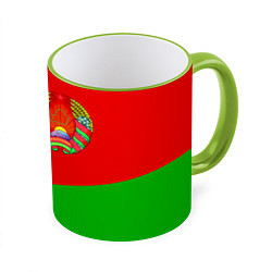 Кружка 3D Патриот Беларуси, цвет: 3D-светло-зеленый кант