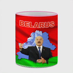 Кружка 3D Беларусь - Александр Лукашенко, цвет: 3D-розовый кант — фото 2