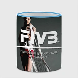 Кружка 3D Волейбол 80, цвет: 3D-небесно-голубой кант — фото 2
