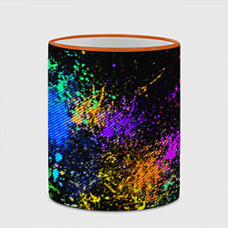 Кружка 3D Брызги красок, цвет: 3D-оранжевый кант — фото 2