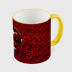 Кружка 3D Pirate Station: Flowers, цвет: 3D-желтый кант